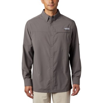 Columbia PFG Grander Marlin Woven Long Sleeve, Camisa Grises Para Hombre | 594832-QHX